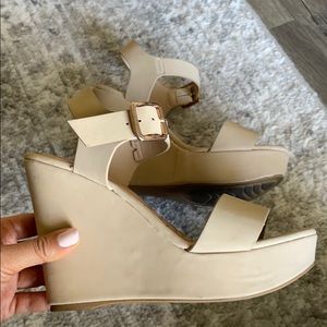 Nude Platform Wedges